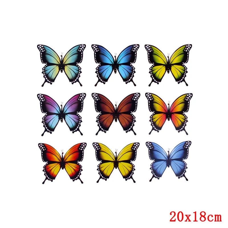 

Flower butterfly Iron On Heat Transfers Vinyl Thermal Heat Transfer Cartoon Patches For Clothing DIY Stickers On Girls Clothes