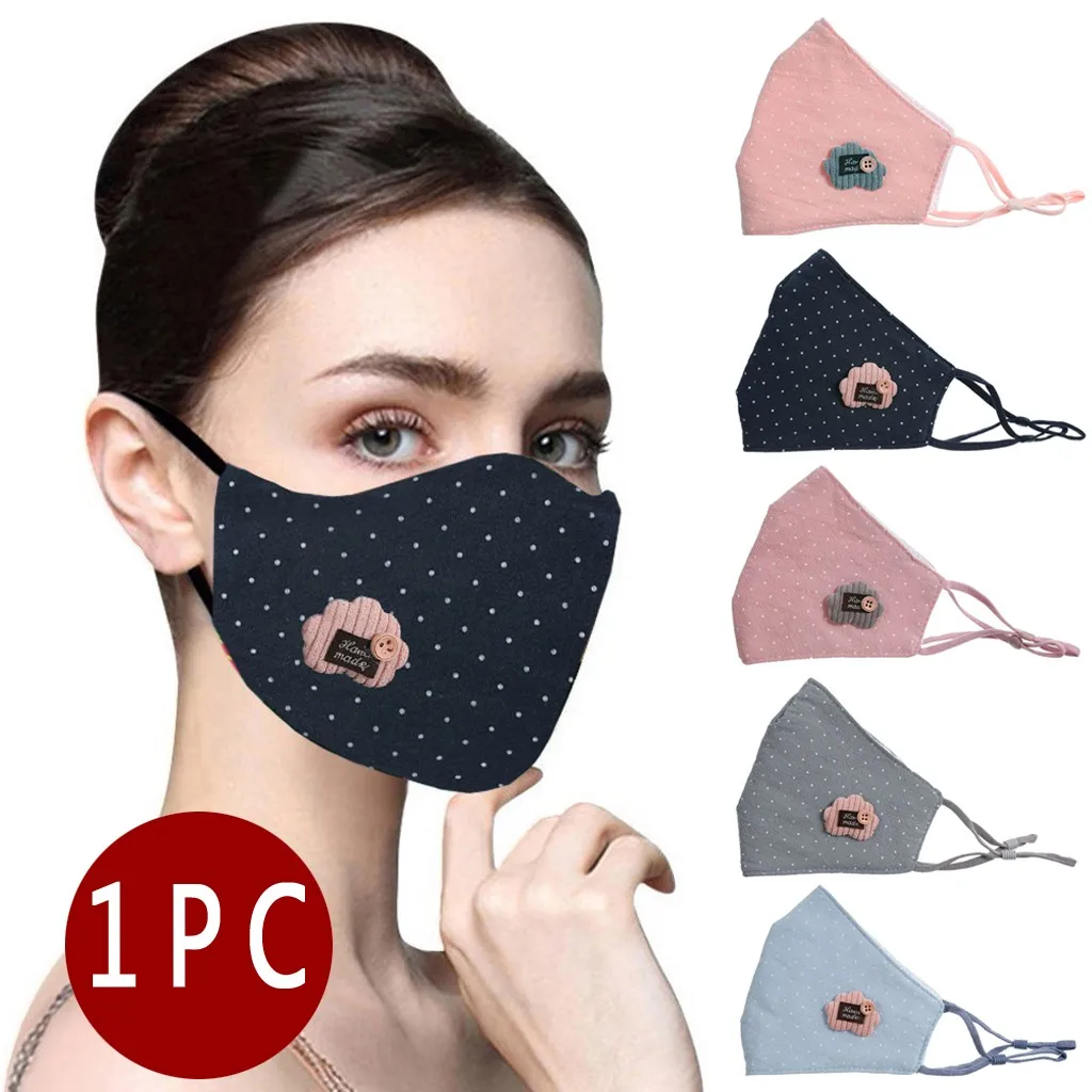 

Adult Printing Mask Adjustable Breathable Dustproof Windproof Protection Face Cover Reusable Washable Cotton Masks mascarillas