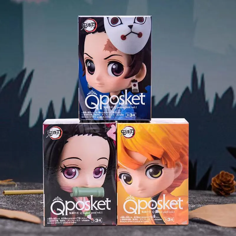 

3Pcs Q Posket Anime Figurine Model Demon Slayer Kimetsu No Yaiba Q Posket Kamado Tanjirou Kamado Nezuko Agatsuma Figures Toys