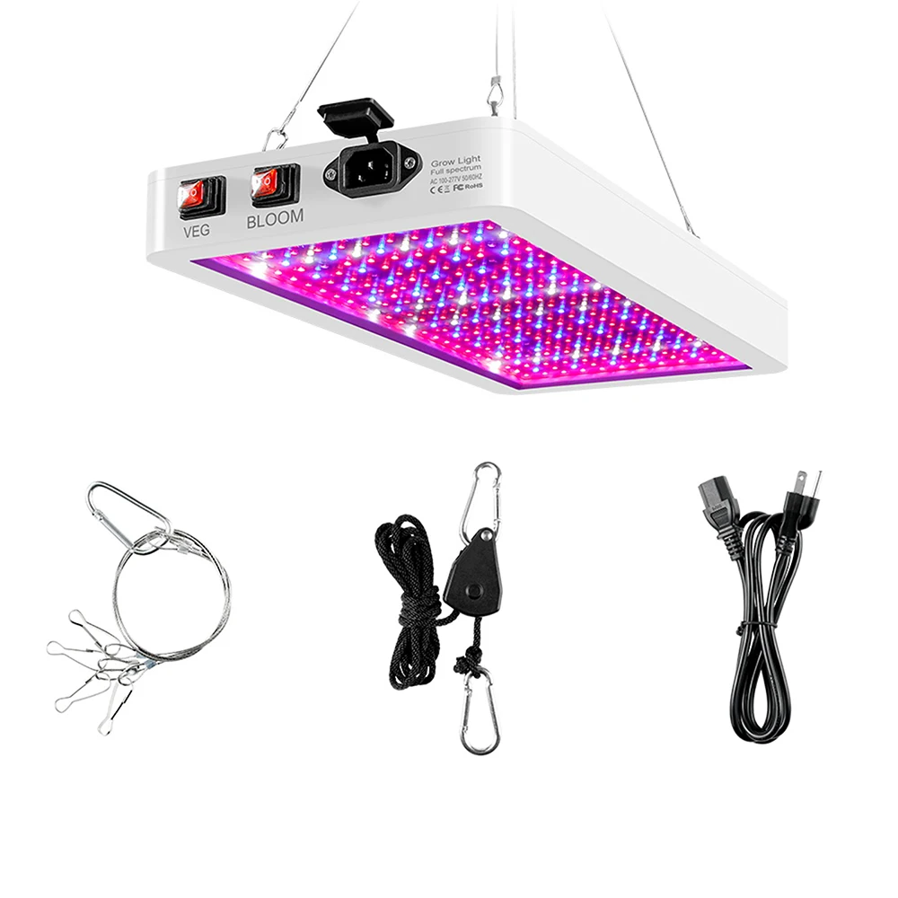 Beste 2000W Led Grow Light Voor Indoor Planten Full Spectrum Veg En Bloei Dual Schakelaar IP65 Waterdichte Opknoping Plant Groeit Lampen