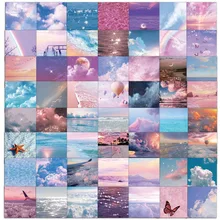 10/30/56PCS Cute Pink Sparkling Starry Sky Graffiti Stickers Aesthetic DIY Phone Laptop Luggage Guitar Kid Cartoon Sticker Toys