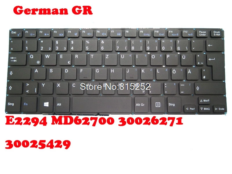 

Laptop Keyboard For MEDION AKOYA E2294 MD62700 30026271 30025429 German GR/Swiss SW Black