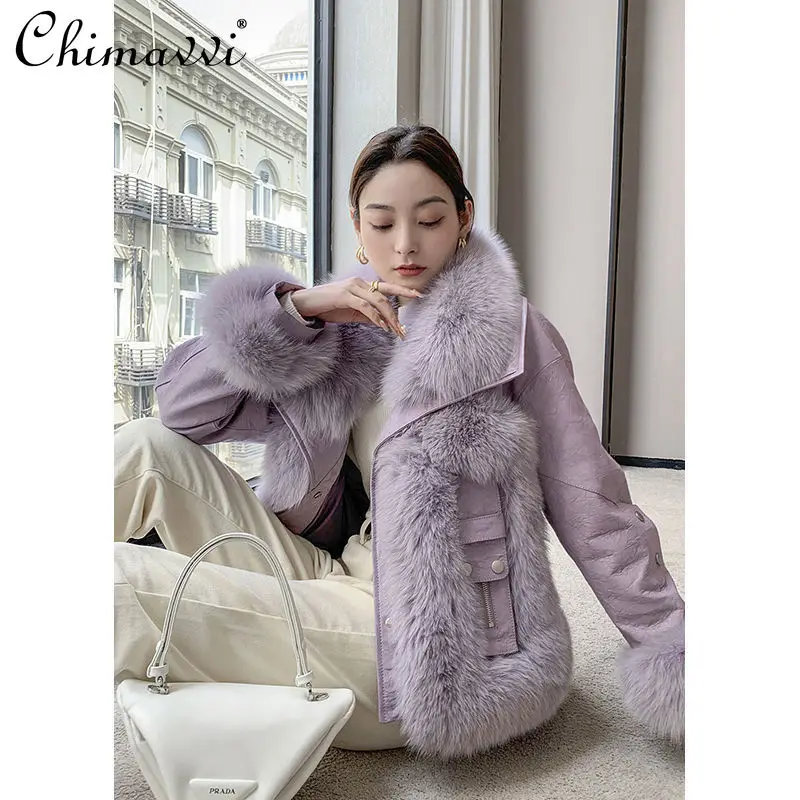 

Роскошное теплое пальто из искусственного меха, новинка 2021, женская зимняя одежда, модное универсальное меховое пальто с большим меховым во...