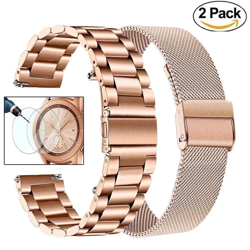 

20 22mm Watchband sets for Samsung galaxy watch 3 45mm 41mm band Mesh milanese Stainless Steel strap for galaxy watch3 bracelet