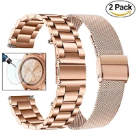 20 22mm watchband sets for samsung galaxy watch 3 45mm 41mm band mesh milanese stainless steel strap for galaxy watch3 bracelet