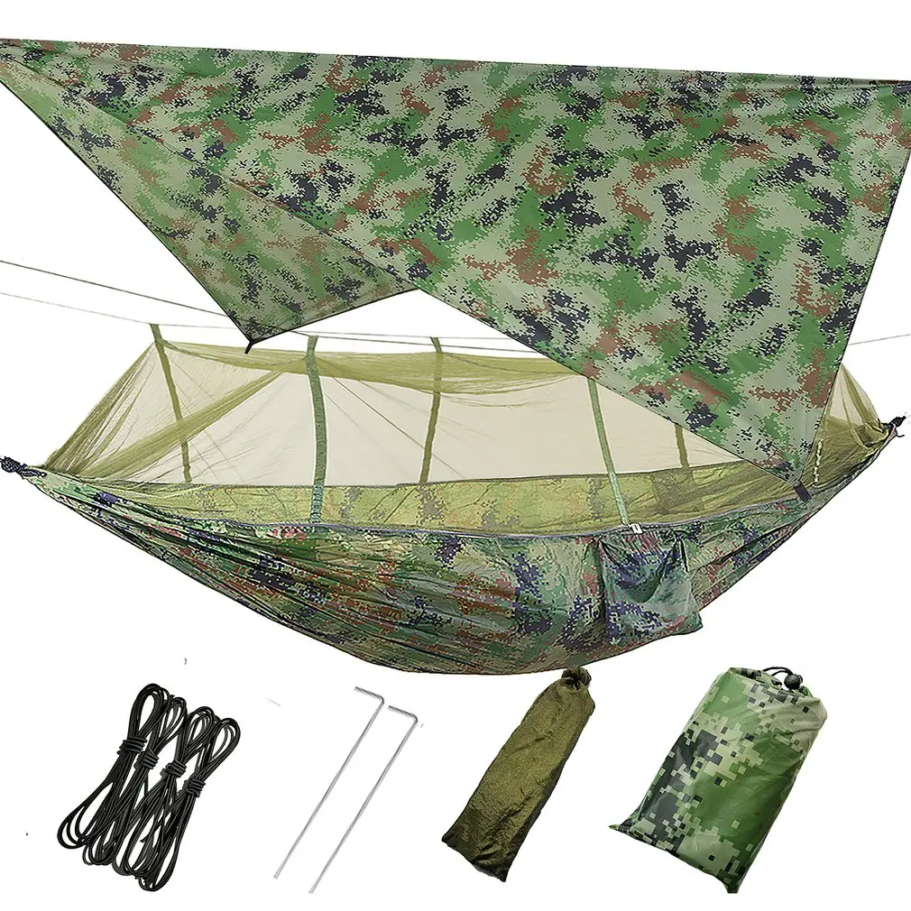 

Lightweight Portable Camping Hammock and Tent Awning Rain Fly Tarp Waterproof Mosquito Net Hammock Canopy 210T Nylon Hammocks