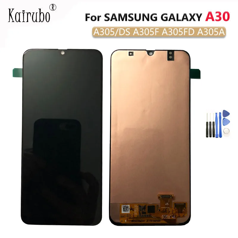 ЖК-дисплей Super AMOLED для Samsung Galaxy A30 A305F A305FN A305G/DS A305GN/DS A305YN Pantalla черный экран