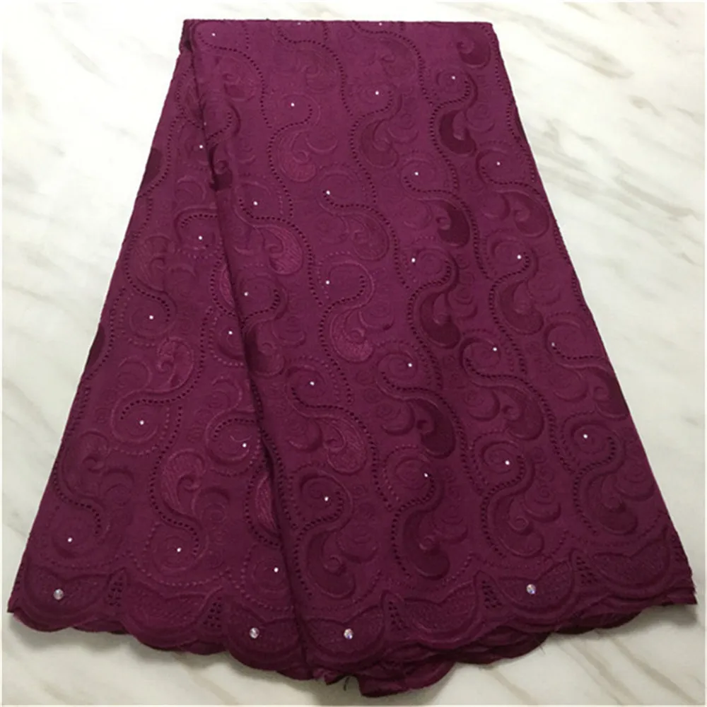 

wine 100% Cotton African Lace Fabric 2019 High Quality Nigerian French Net Embroidery Lace Fabrics For Women Dress 5Yards/Lot