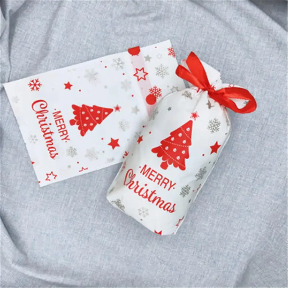 50 шт. Рождественская конфетка сумка многоразовый шнурок для хранения