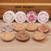 50pcs 100pcs 3cm round hang tag flower card earrings necklace handmade display cardboard packaging paper card for jewelry diy
