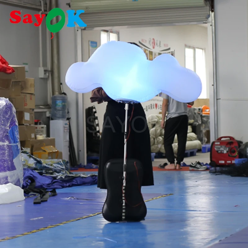 1.2m Inflatable Backpack Balloon Cloud Walking Advertising Ball with LED Lighting for Promotions | Дом и сад