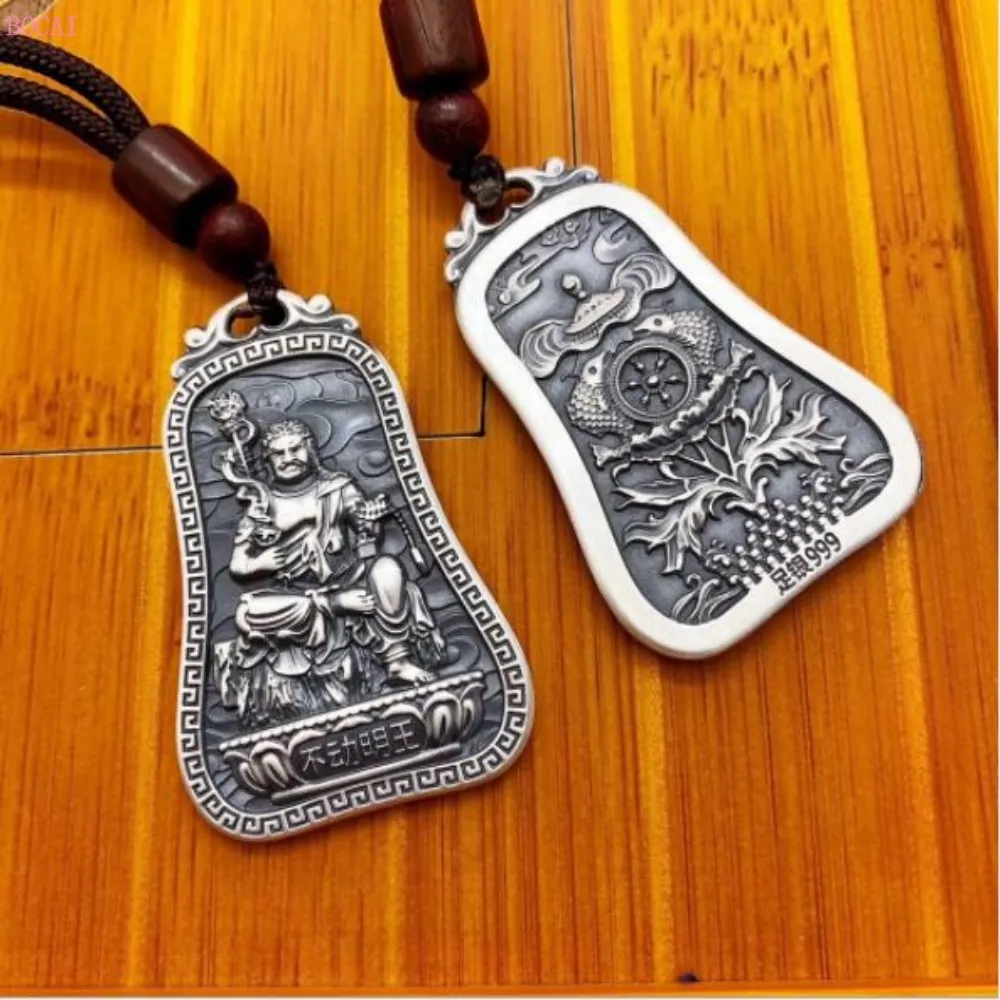 Кулон из чистого серебра S999 с китайским знаком зодиака Будда ретро чистое
