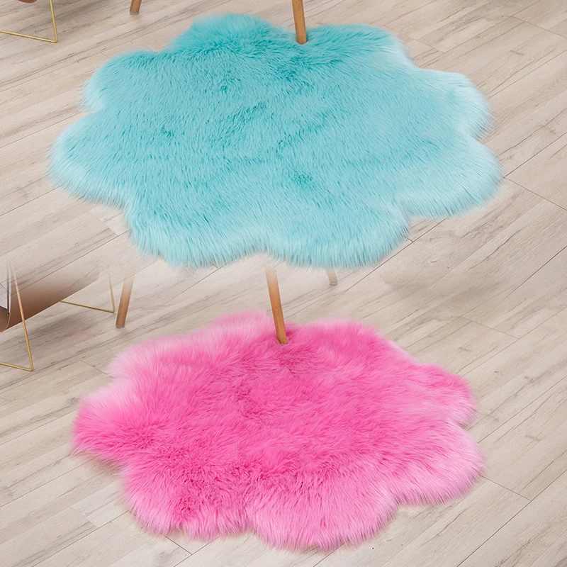 Противоскользящий мягкий ковер из искусственной шерсти размером 30 х30 см коврик