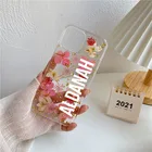 Чехол для iphone 13, 12, 11 pro max, XS, XR, XSMAX, 78 Plus, прозрачный, блестящий, с именем на заказ