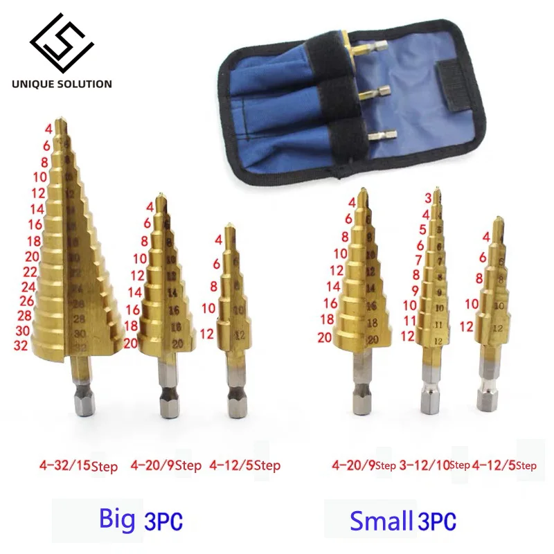 Бесплатная доставка 3 шт. набор конусных отверстий резак конический метрический