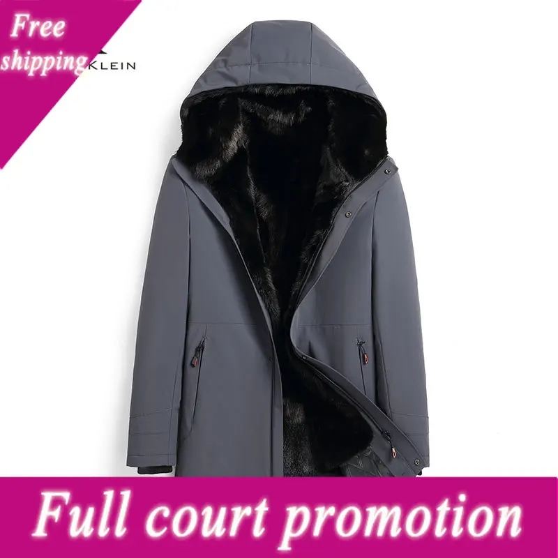 

Men Mink Fur Coat Thick Warm Winter Outerwear Jacket 99721