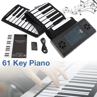61 keys midi roll up electronic piano rechargeable silicone flexible keyboard organ built in 2 speakers bluetooth compatible
