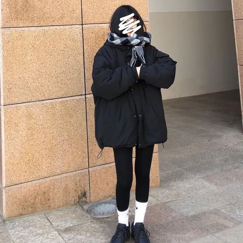 

Новинка 2021, Корейская Толстая стеганая куртка для женщин и студентов, подходящая ко всему утепленная куртка средней длины, Женская осенне-з...