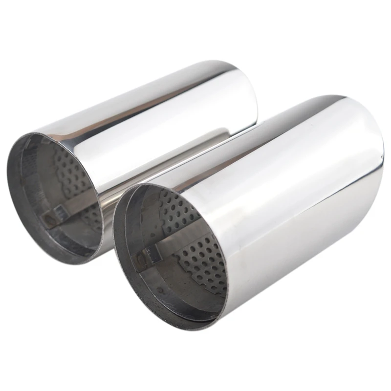 2X выхлопные заголовки наконечники выхлопной трубы глушителя Inox для Audi A4 B8 A4L