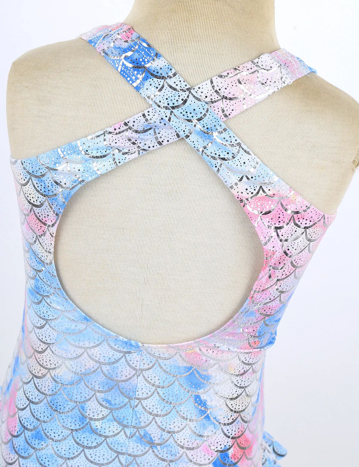 Детское цельнокроеное танцевальное Трико-Русалка для девочек блестящие рыбья