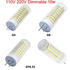 5 шт. 110 В 220 В с регулируемой яркостью G9 E11 E12 E14 E17 BA15D G4 GY6.35 G8 светодиодный ная лампа светодиодный мини-лампа-кукуруза хрустальная люстра 10 Вт 102 светодиодный s