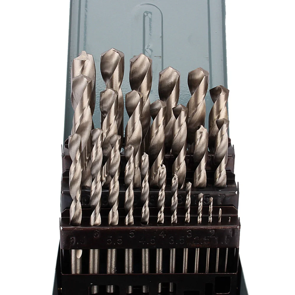 

HSS Drill Bits Power Tools Accessories With Case Spiral Drilling Metal 25pcs/set High Speed Steel 25pcs / Set 1-13mm