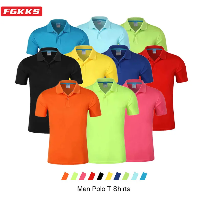 Мужская повседневная рубашка поло FGKKS однотонная приталенная летний сезон|Поло| |