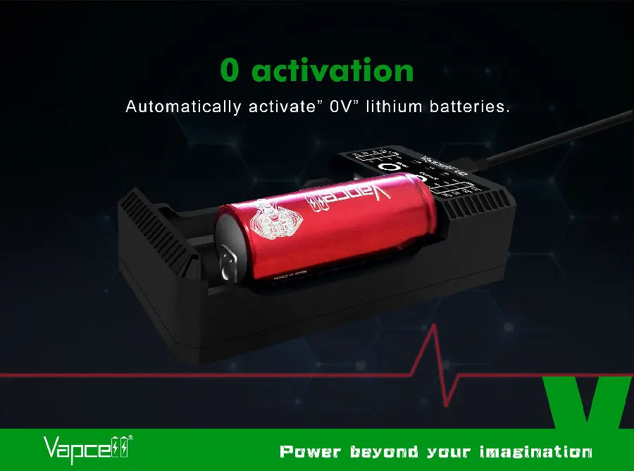Vapcell U2 2A Смарт мини зарядное устройство USB для li-ion/Lifepo4/Ni-MH/Ni-Cd AAA AAAA C D заряда батареи