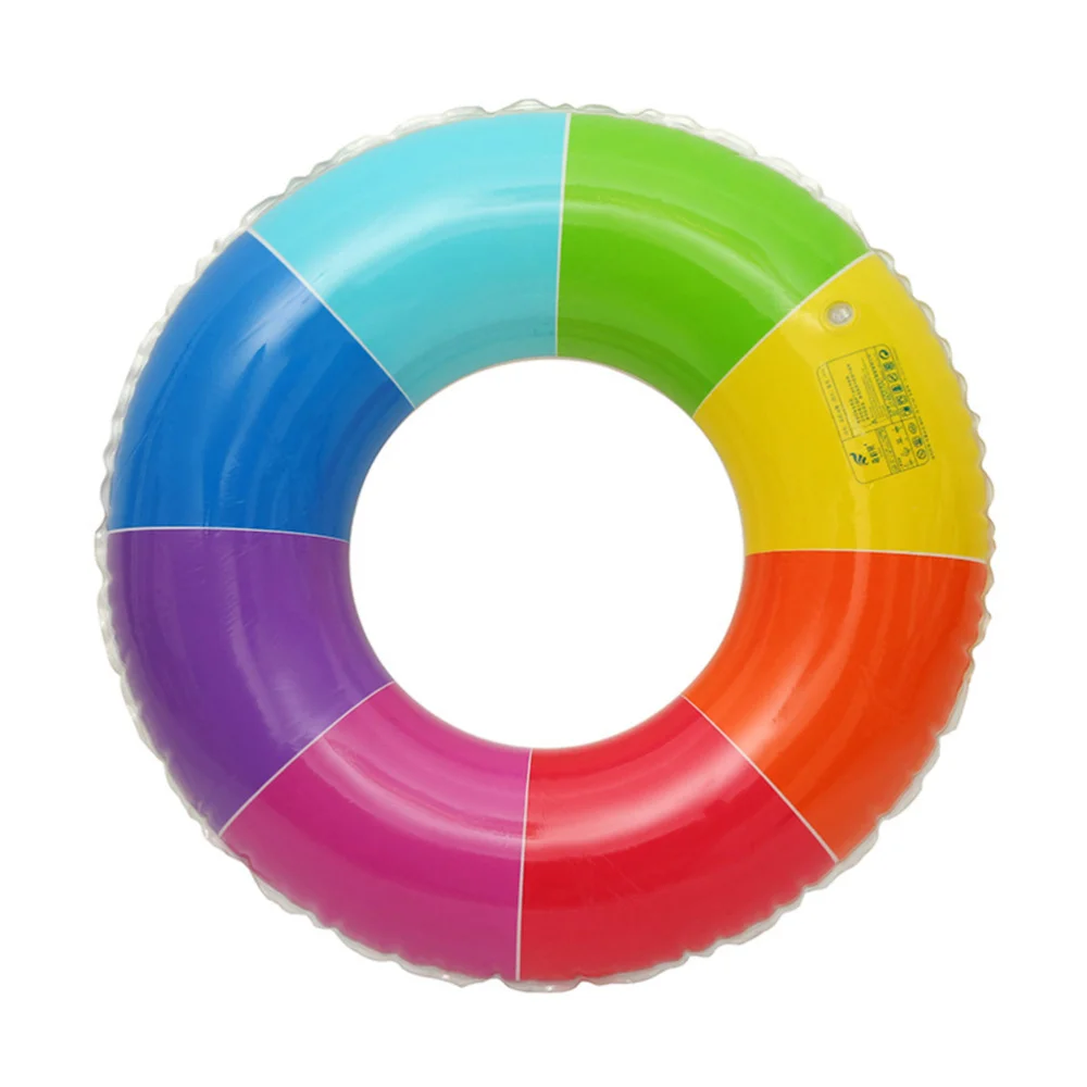 

Thicken Rainbow Design Inflatable Swimming Ring Safety Aid Float Seat Ring Sports Accessory for Adults Children (80cm,