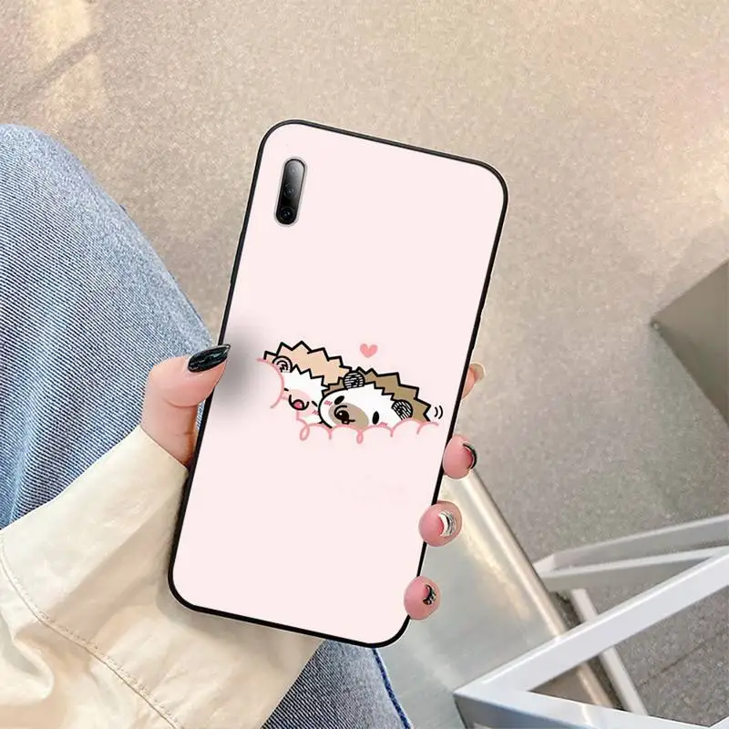 

Kawaii Hedgehog Heart Phone Case For Xiaomi pocophone F1 mi10lite 5 8se pro note2 3 6 8explorer 9t a2lite Cover Fundas Coque