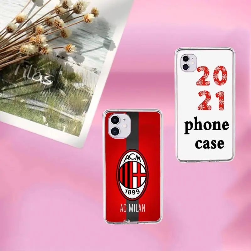 Чехол для телефона с итальянской командой AC Milan Funda Coque Airpods Iphone 11 12 Pro Max XR 6 7 8 Plus X 6s