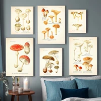 vintage animal plants mushroom botanical posters and prints atlas of edible and poisonous mushrooms plants canvas posters
