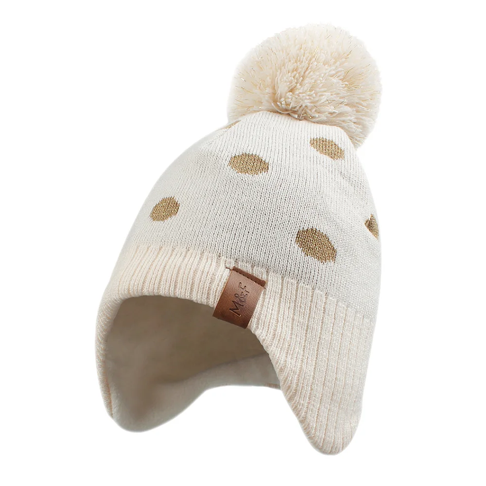 Dinosaur Baby Beanie Hat Winter Spring Toddler Boys Girls Earflap Cap Thick Lining Warm with PomPom Polyester Elastic | Детская одежда