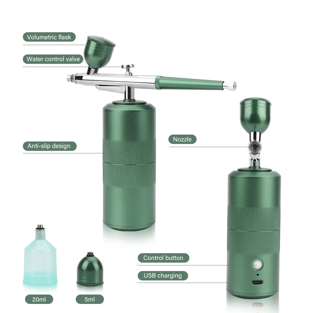 

Portable Airbrush Compressor Facial Nano Mist Sprayer Water Oxygen Injector Mini Air Brush Compressor Makeup Paint Art Spray Gun