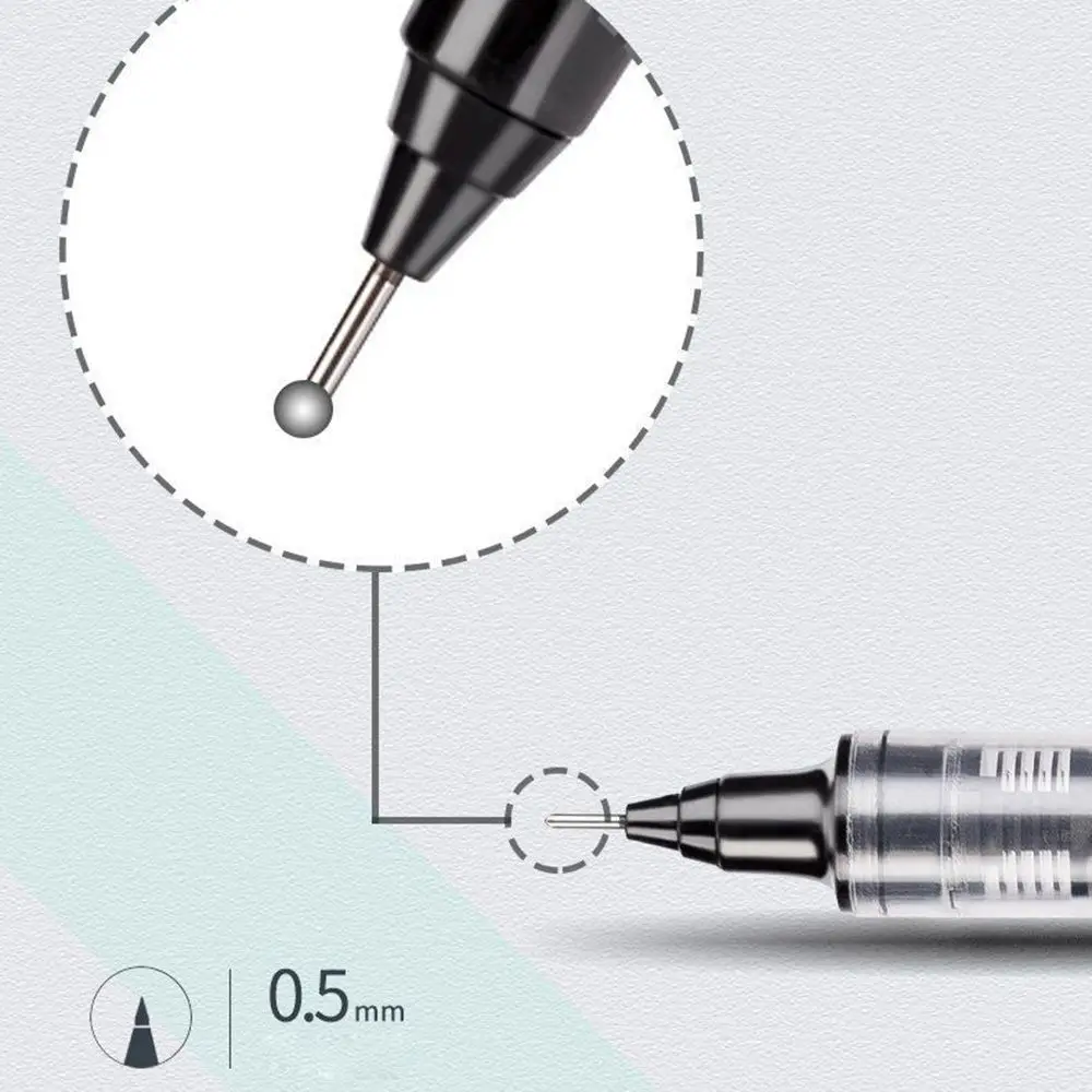 

Student Supplies 05mm Full Needle Tube High Capacity Gel Pen Rollerball Pen Quick-drying Straight Liquid Pen
