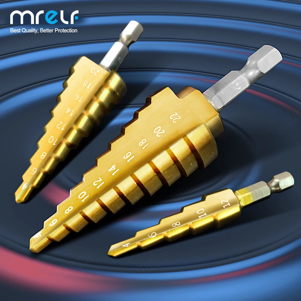 Ступенчатое сверло с титановым покрытием для металлического конуса 4 12 20 32
