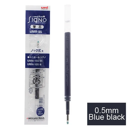 Blue black 8 шт./лот Mitsubishi Uni UMR-85/83 гелевая ручка 0,5/0,38 мм Шар Signo пополнения чернил для UMN-105 UMN-152 UMN-207 заправляемая ручка канцелярских принадлежностей - Цвет: Blue black