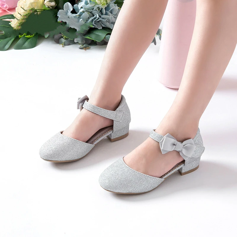 Children 's Shoes Women 's Sandals 2022 Summer New Bow Magic Stick High Heels 4-12 Years Old Baotou Princess Sandals