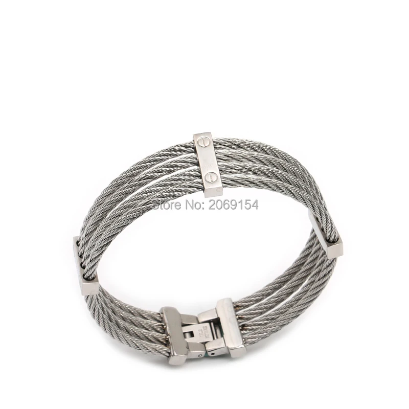 Новый браслет из проволоки нержавеющей стали очаровательный мужская бижутерия