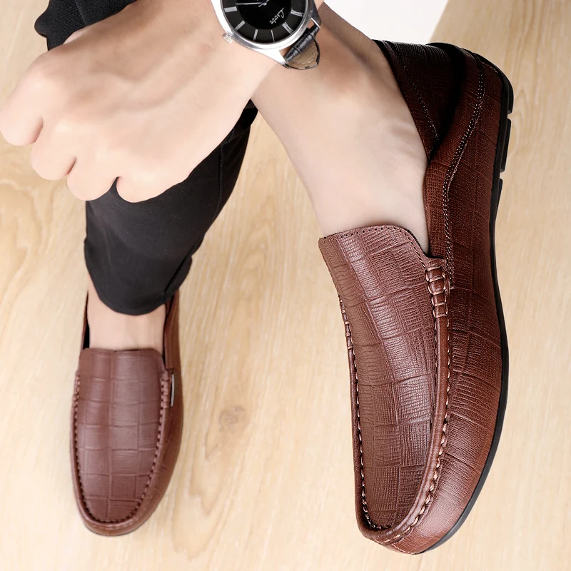 Мокасины мужские из натуральной кожи роскошные деловые официальная