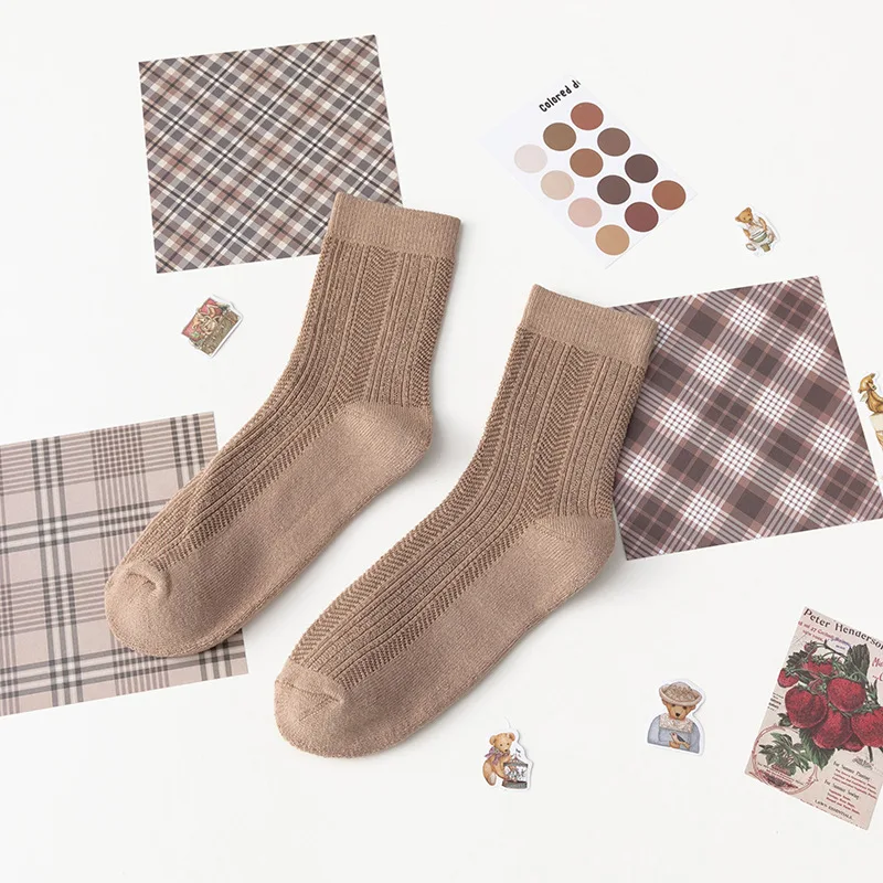 

Korean thick wool cotton women girl crew socks autumn winter of Harajuku animal Bear striped sox brand lovely cute christmas