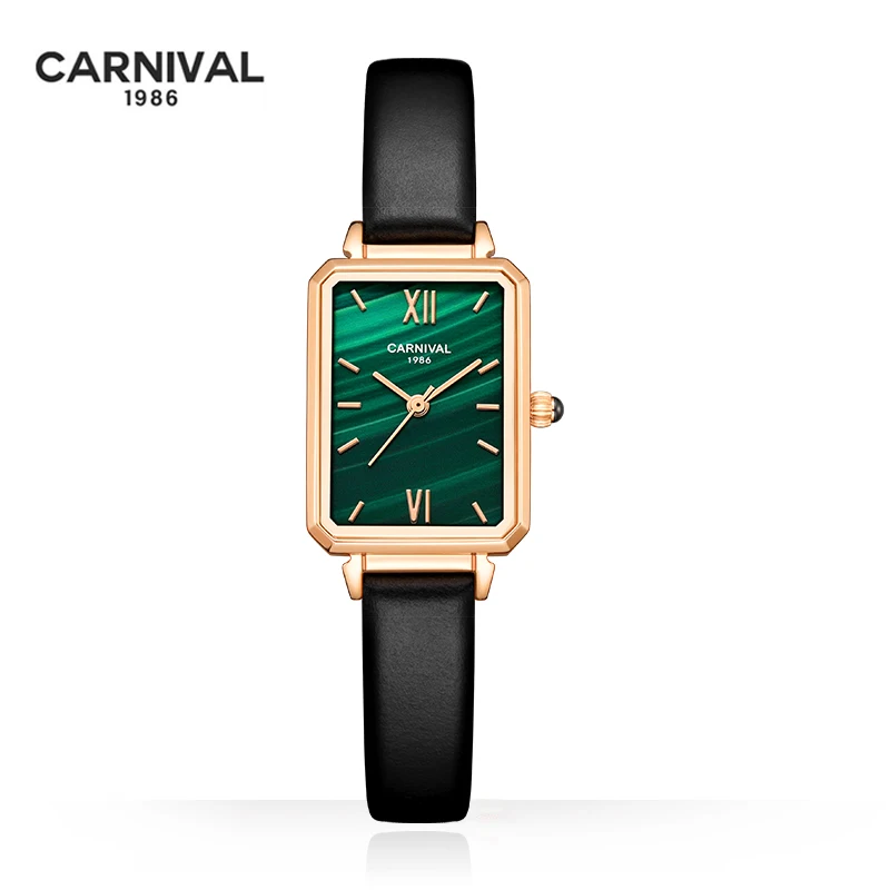 

CARNIVAL Luxury Brand Women Dress Watch Ladies Fashion Waterproof Quartz Wristwatches Casual Green Female Clock Relogio Feminino
