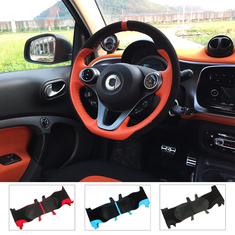 

Aluminum Alloy Colorful Car Steering Wheel Sticker Car decoration Cover Trim Sticker for Smart 453 fortwo forfour 2015-2019