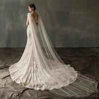 white ivory wedding veil long cloak wedding cape veil one layer cathedral length simple elegant shoulder veil bridal veil shawl