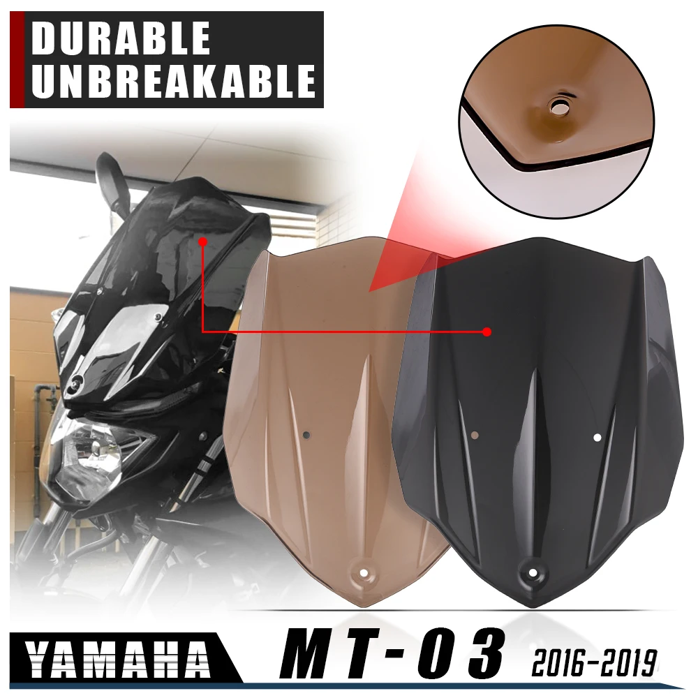 Лобовое стекло с двумя пузырьками для Yamaha MT 03 MT03 2016 2017 2018 2019 ветровые дефлекторы 16