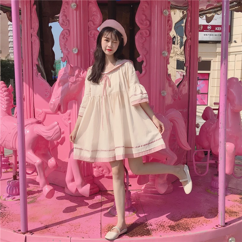 

Palace princess sweet lolita dress retro sailor collar falbala high waist victorian dress kawaii girl gothic lolita op loli cos