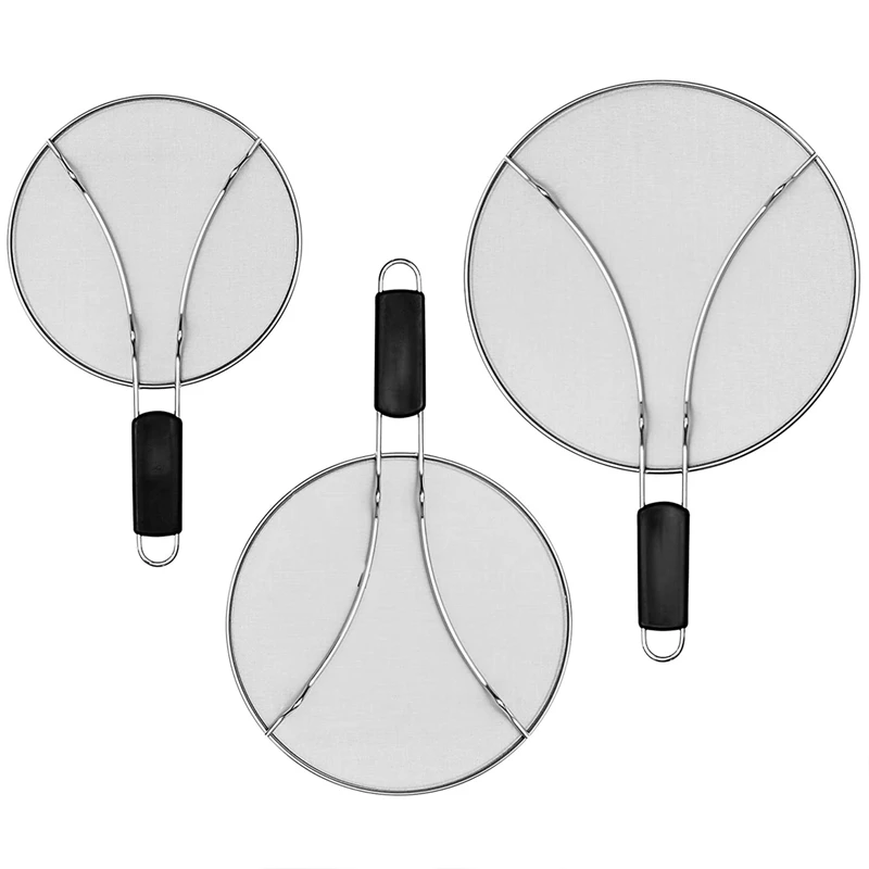 

Брызги Экран для сковородка для жарки, покрытие для сковороды брызги Экран, комплект из 3 предметов, (9,5, 11,5, 13 дюймов), защищают кожу от ожогов