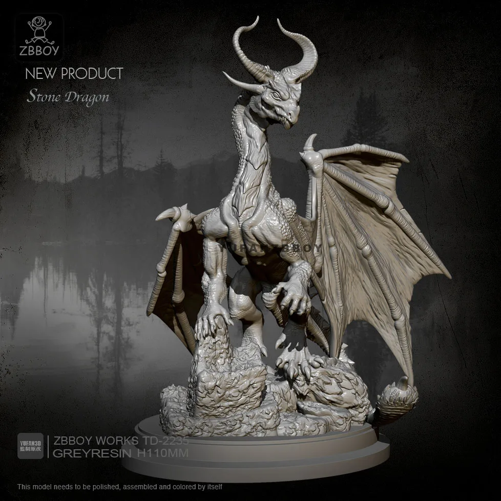W110 мм смола фигурка Бог ископаемый Дракон Смола Солдат модель самосборка TD-2235 |