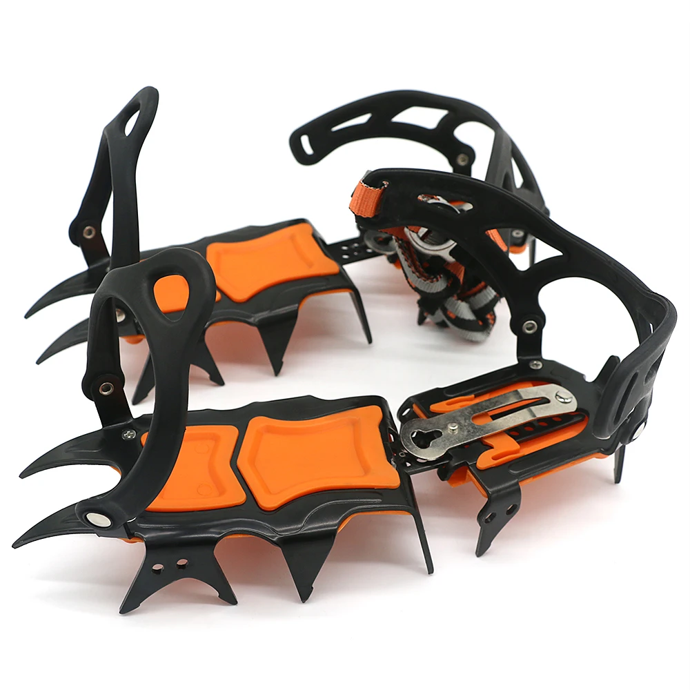 

10/12/18 Teeth Anti-Skid Crampons Manganese Steel Climbing Gear Snow Ice Climbing Shoe Grippers Crampon Traction Device
