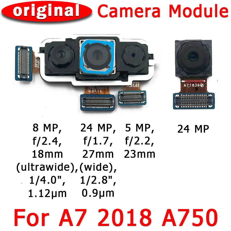 Оригинальная фронтальная и задняя камера для Samsung Galaxy A7 2018 A750 модуль основной
